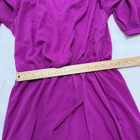 Honey Belle Faux Wrap Hot Pink Elastic Waistband Dress Size S - Picture 9 of 11